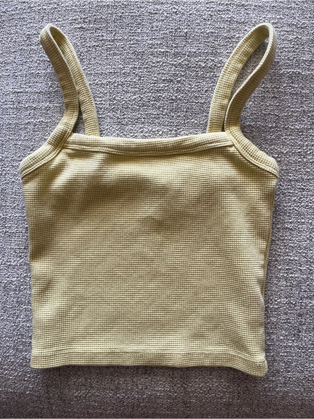 Forever 21 Butter Yellow Ribbed Square-Neck Tank